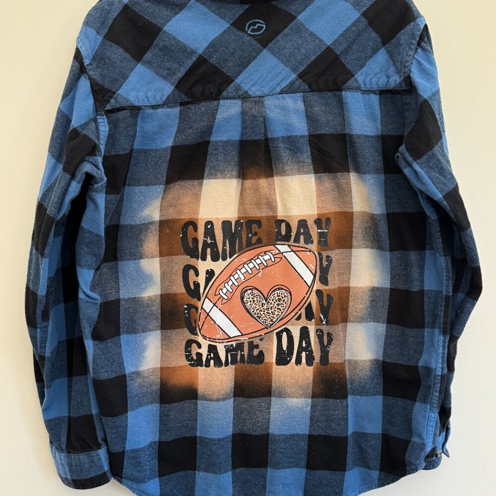 Magellan Outdoors Flannel - Upcycled Football Game Day Transfer